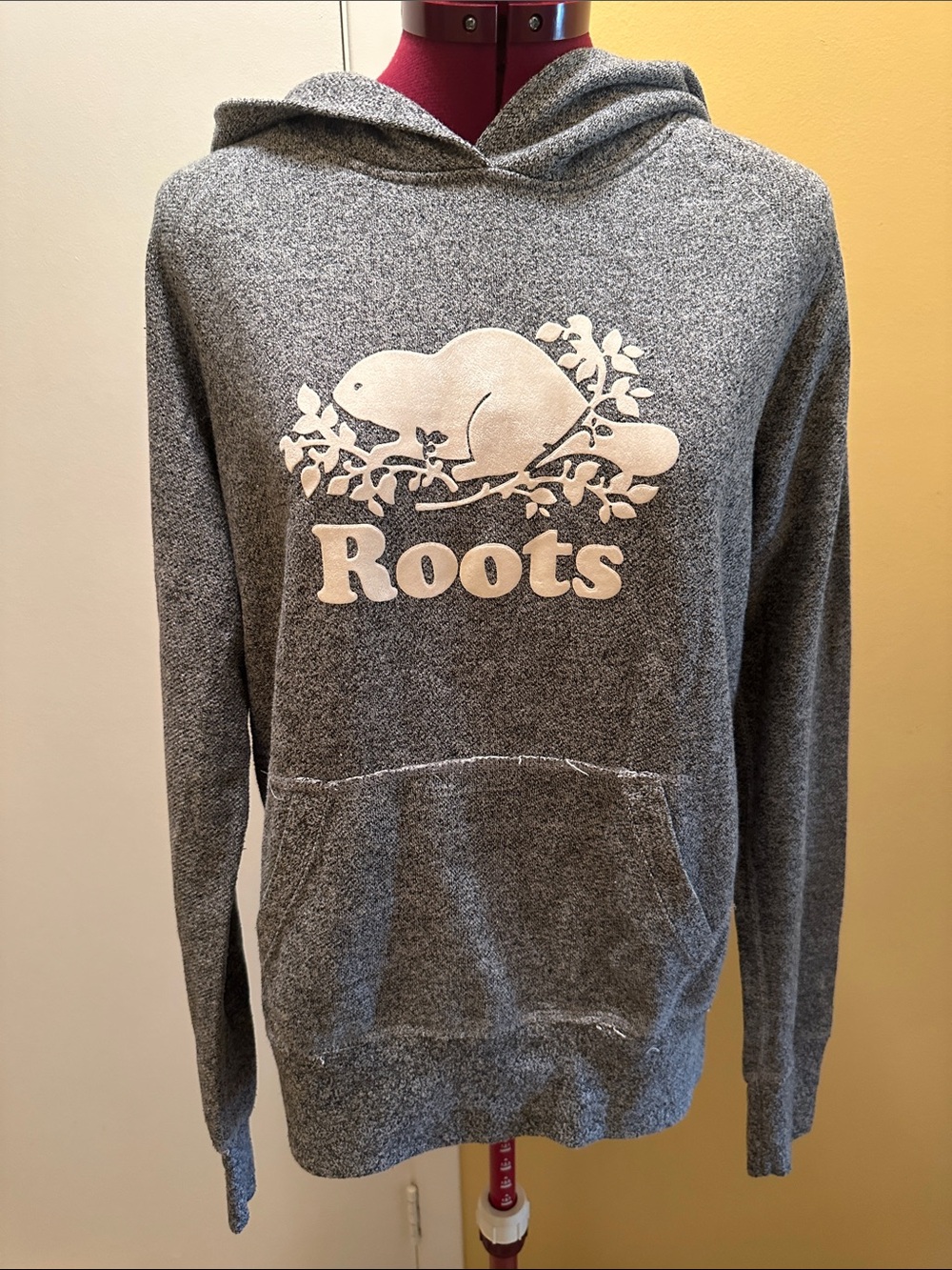 Roots Canada Salt & Pepper Hoodie: Vintage Beaver Logo Sweatshirt